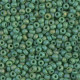 Miyuki seed beads 8/0 - Matte opaque green ab 8-411FR